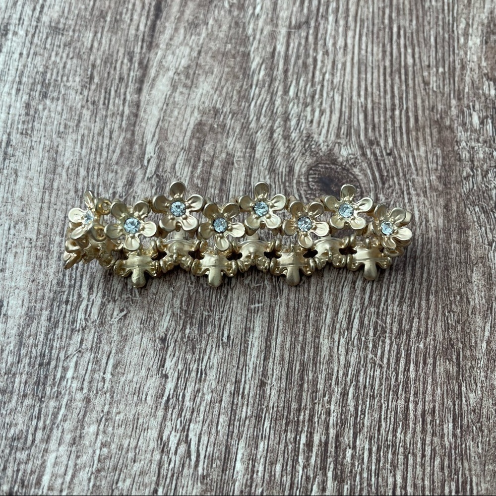 Floral Gold Colored Adjustable Bracelet